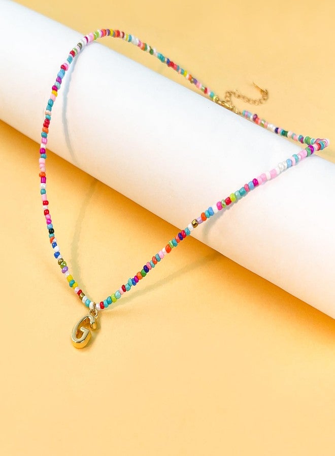 Senfour Colorful Beaded Initial Necklaces for Kids Girls, Personized Graduation Birthday Gifts - Choker Necklace for Women,Teen and Preteen Girls - Image 4